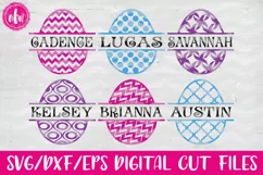 Split Pattern Easter Eggs Set - SVG, DXF, EPS Cut Files Product Image 1