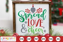 Spread Love & Cheer SVG, Christmas svg, digital art holiday Product Image 1