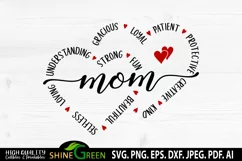 Mom Mothers Day SVG Mother SVG Dual Heart Mom Tshirt Design Product Image 5