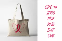 Breast Cancer Ribbon Butterfly SVG. Breast Cancer Awareness Product Image 4