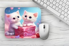 Cute Cat Mousepad Sublimation Design, Animal Mousepad PNG Product Image 1