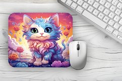flower cat Mousepad PNG, Animal Mousepad Sublimation Designs Product Image 1