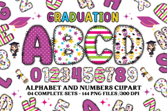 Graduation Alphabet png clipart, graduation letters doodle Product Image 1