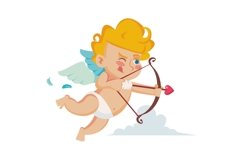 Classic Cupid Vector. Cupids Silhouette. Valentine Day. Product Image 1