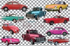 Vintage cars decor clip art. Watercolor classic cars nursery Product Image 2