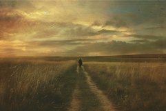 Solitary wanderer on a rustic path at sunset Product Image 1