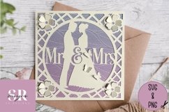 3D Mr &amp; Mrs card| Paper cutting | wedding card SVG Product Image 1