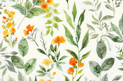 Orange Flower and Leaves Background Wallpaper Product Image 1