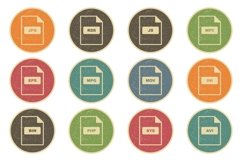 Set Of File Formats Icons Product Image 1