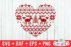 Christmas SVG | Christmas Sweater Heart | Shirt Design Product Image 2