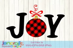 Christmas SVG - Plaid JOY Christmas SVG Holiday design Product Image 2