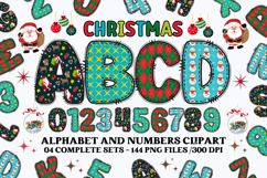 Christmas Alphabet png clipart, christmas letters doodle Product Image 1