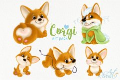 Corgi puppy PNG clipart download. Cute dog graphics. Product Image 2