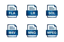 Set Of File Formats Icons Product Image 1