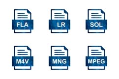 Set Of File Formats Icons Product Image 1