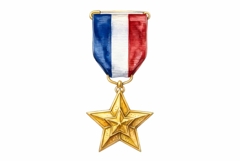 Watercolor military medal patriotic clipart Product Image 1