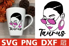 Scorpio Zodiac Sign svg, Black Woman in Glasses, Short Hair Product Image 2