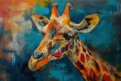 Observing Giraffe head. Generate Ai Product Image 1