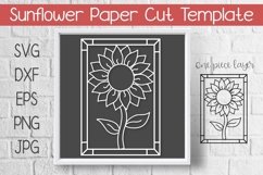 Sunflower Paper Template Cut Design SVG Product Image 1