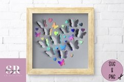 3D Butterfly heart | Paper cutting | pop up butterfly SVG. Product Image 1
