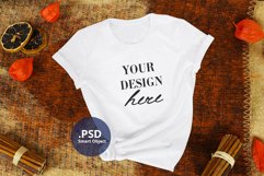 Winter White t-shirt mockup PSD, White T-shirt mockup JPG Product Image 2