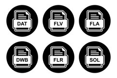 Set Of File Formats Icons Product Image 1