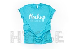 Tshirt Mockup Bella Canvas 3001 Basic Turquoise Tshirt Mocku Product Image 1