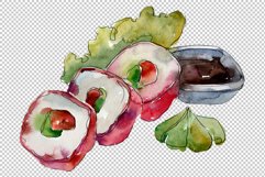 Sushi set Philadelphia watercolor png Product Image 8