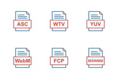 Set Of File Formats Icons Product Image 1