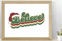 Believe Retro Christmas SVG - PNG, DXF, SVG, EPS, Cut File Product Image 8