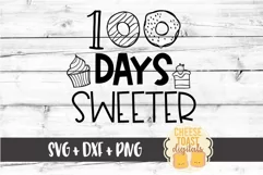 100 Days Sweeter - 100th Day of School SVG PNG DXF Cut Files Product Image 2