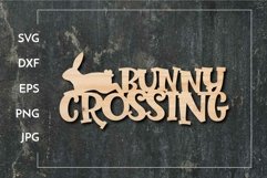 Bunny crossing SVG - Paper cut - Laser cut Product Image 1