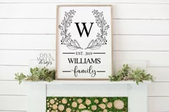 Monogram Wreath Family Last Name Farmhouse Sign SVG Product Image 3