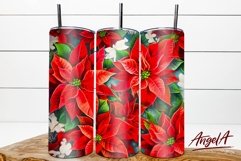 Christmas Tumbler / poinsettia flower tumbler sublimation Product Image 1