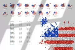 Glitter abstract spray shapes in colors of American flag Product Image 2