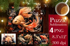Christmas Puzzles PNG |Kids Puzzles Sublimation 3 Product Image 1