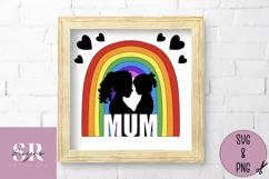 Layered girl mum rainbow| Paper cutting | 3D girl mum SVG Product Image 4