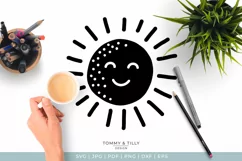 Scandinavian Style Sun - Cute Nursery Kids SVG Cut File Product Image 2