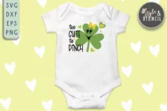Too Cute To Pinch SVG - Kids St Patricks Day Shirt Product Image 3