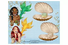 Mermaid ClipArt Afro American Mermaid Clip Art Product Image 6