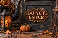 Vintage Halloween Vintage PNG Clipart Signs 4 Product Image 3