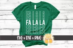 Fa La La - Christmas Mirror Word SVG PNG DXF Cut File Product Image 1