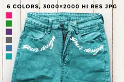Colorful Jeans Craft JPG Mockup
