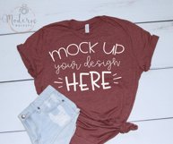 Mock up Bella Canvas 3001 Heather Clay Unisex Mockup Product Image 1