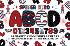 Spiderhero Alphabet png clipart, spiderhero letters doodle Product Image 1