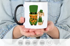 Irish Gnome and Dog SVG, St Patrick's Gnome svg, Dog svg Product Image 4