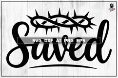Saved SVG, Christian Design with Thorn Cut File Product Image 1