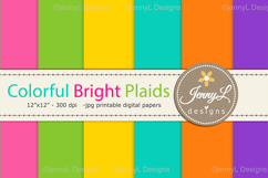 Colorful Bright Plaid Digital Paper patterns Product Image 8