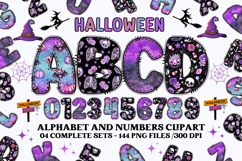 Halloween Alphabet png clipart, halloween letters doodle Product Image 1