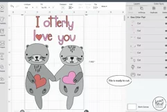 Otters Valentine SVG, Sea Otter SVG, Valentines Day SVG Product Image 2